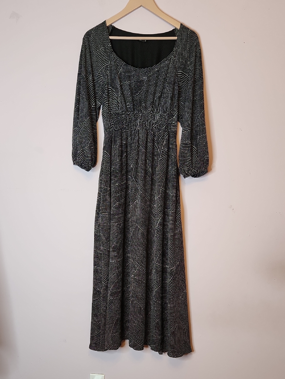 MADEWELL Geo Dot Print Balloon Sleeve Georgette Midi Dress, size S - Picture 2 of 16